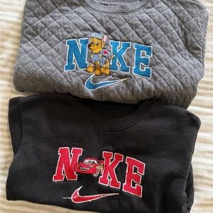 Kids Sweatshirt Duo - Gray & Black with Cars and Paw Patrol